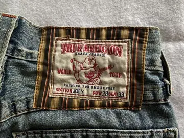 TRUE RELIGION JOEY 패치워크 데님 팬츠 (28인치)