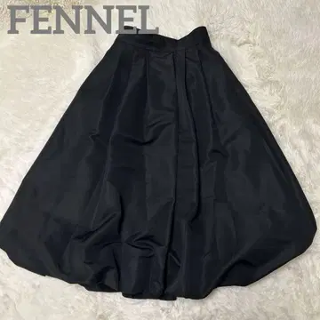 FENNEL 페넬 스콧 클럽 벌룬 롱 스커트 블랙