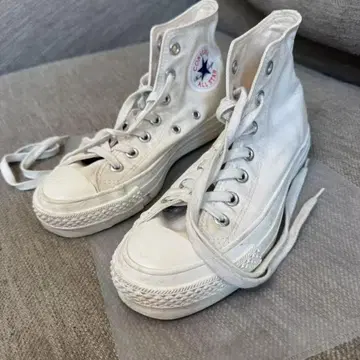 컨버스 하이컷 가죽 화이트 컨버스 올스타 22.5cm
