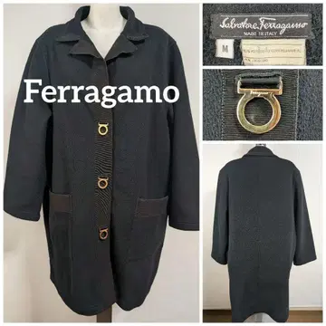 SalvatoreFerragamo 페라가모 블랙 롱 코트 간치니