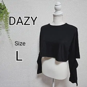 DAZY 암컷 크롭 티셔츠 블랙 L 사이즈