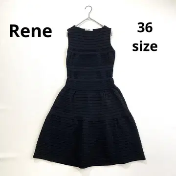 6145 [새상품급] 르네 Rene 자카드 보더 원피스 슬리브리스