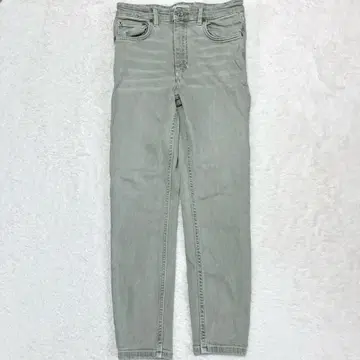 ZARA 자라 데님 팬츠 청바지 M 사이즈 하이웨스트 옅은 녹색 계열