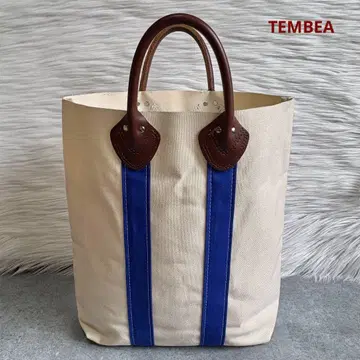 [단종 미사용품] TENBEA 텐베아 가죽 핸들 토트백 블루