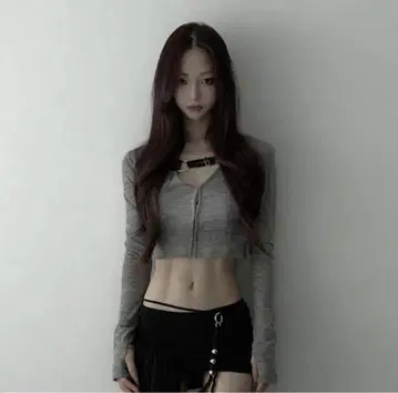 더레드스레드 S 클립 카디건 크롭트