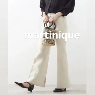 [새상품급] 마르티니크 린넨 혼방 백 슬릿 슬림 레그 팬츠