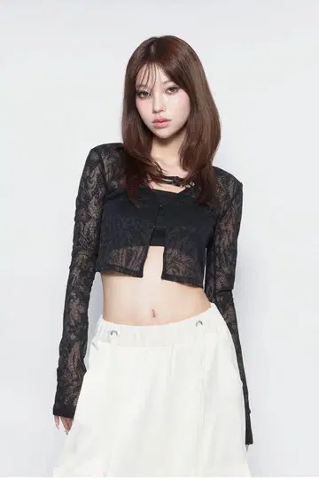 더레드스레드 S 클립 카디건 크롭트