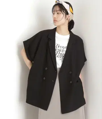 린넨 혼방 반팔 테일러 자켓