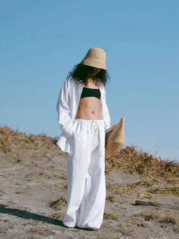 더블 거즈 릴랙시 팬츠
