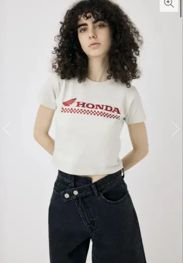 HONDA 체크 무늬 로고 티셔츠 FREE 사이즈