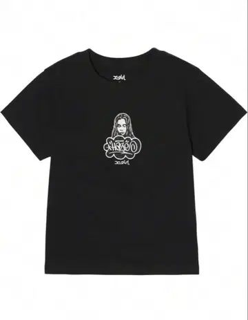 X-girl 엑스걸 티셔츠 반팔 L 사이즈 블랙 여성용