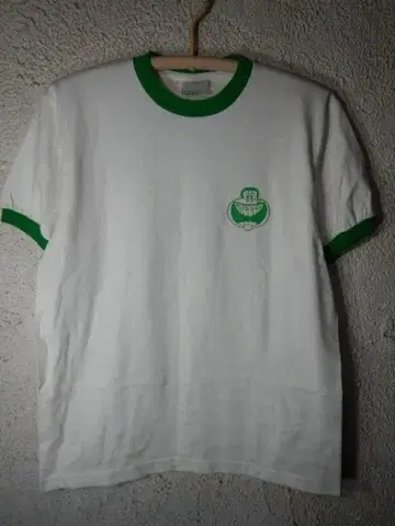 o7762 Greeeen 가리가리군 콜라보 반팔 링거 넥 티셔츠
