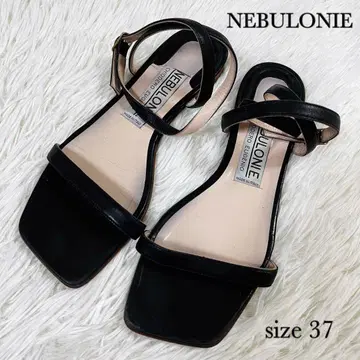 NEBULONIE 네브로니 플랫 샌들 스트랩 가죽 블랙 37