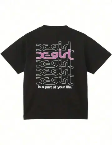 X-girl 엑스걸 티셔츠 반팔 블랙 L 사이즈 여성용