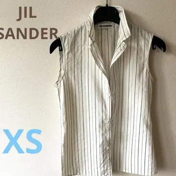 질 샌더 슬리브리스 스트라이프 셔츠 36