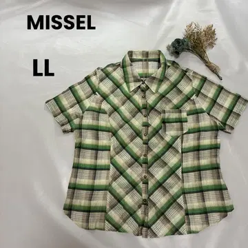MISSEL 미젤 실크 블렌드 블라우스 체크 LL 사이즈 S024