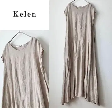Kelen 베이지 슬리브리스 롱 원피스