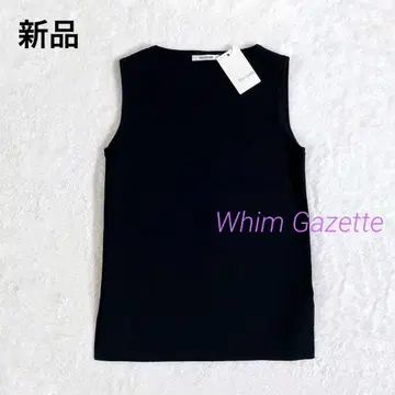 새상품 윔 가젯 밀라노 리브 슬리브리스 풀오버 블랙
