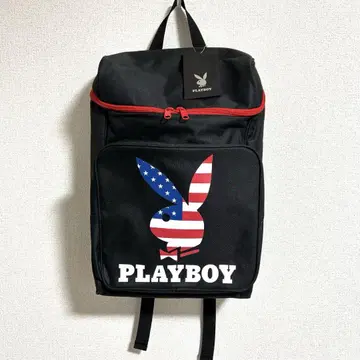 PLAYBOY 백팩 백팩 토끼 헤드 성조기 패턴 미사용 새상품 얇은