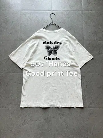 90s USA제 면 100 Hanes 그래픽 티셔츠 싱글 스티치
