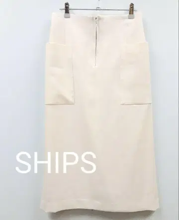 SHIPS 쉽스 프론트 지퍼 타이트 스커트 아이보리 손세탁 가능