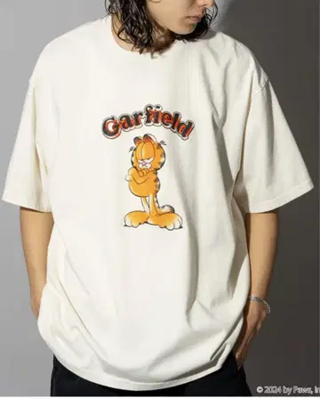 새상품급 프릭스스토어 Garfield 티셔츠 유니섹스 화이트