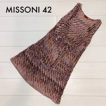 MISSONI 미쏘니 슬리브리스 원피스 리본 레이온 올 패턴 42