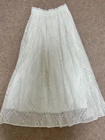 JILLSTUART 질스튜어트 롱 스커트 레이스 화이트