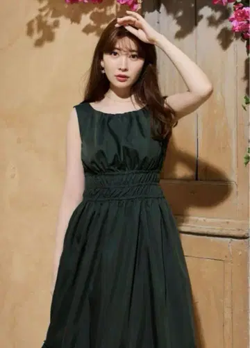Riviera Double Bow Dress M 사이즈 forest