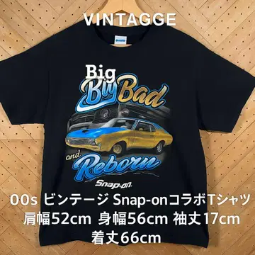 Snap-on 빅 프린트 미국 자동차 티셔츠 GILDAN 블랙 L