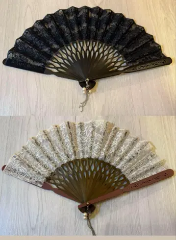 블랙 레이스 부채, 펄 참 포함