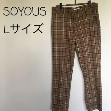 체크 팬츠 [SOYOUS/소유즈] 브라운 계열  패션  L 사이즈