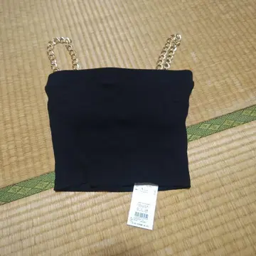 GYDA 체인 스트랩 골지 뷔스티에