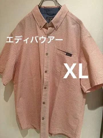 Eddie Bauer 반팔 셔츠 XL 핑크 체크