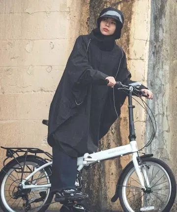 키우 kiu 비지블 바이시클 레인 판초 카파 레인코트 자전거