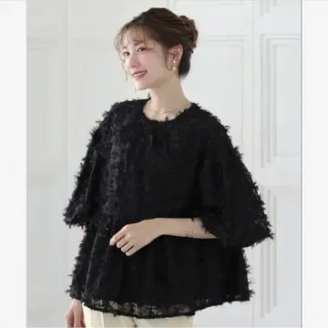 14 새상품급 멜라키 샤기 블라우스 블랙