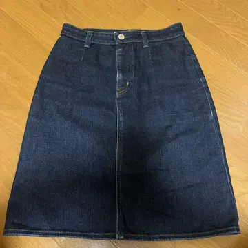 SOMETHING 다크 데님 타이트 스커트