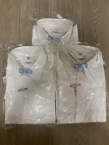 슈퍼 논아이론 M 슬림핏 긴팔 셔츠 화이트 3장 세트