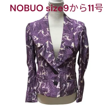 새상품급 노부오 NOBUO 크레이프 원단 페이즐리 무늬 자켓 9호~11호