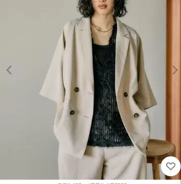 렙심 린넨 라이크 반팔 루즈 자켓 썸머 자켓