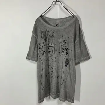 반팔 티셔츠 기타 고유명사 아트 프린트 크루넥 빅 사이즈 구제 의류