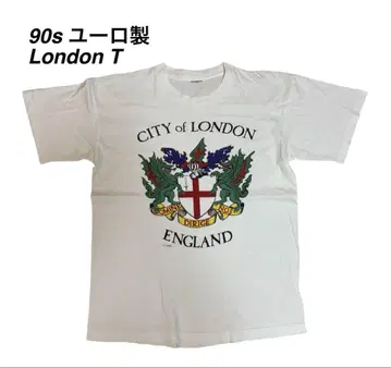 90s 런던 CITY OF LONDON 문장 티셔츠 화이트