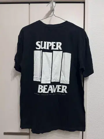 SUPER BEAVER FLAG 티셔츠 블랙 L