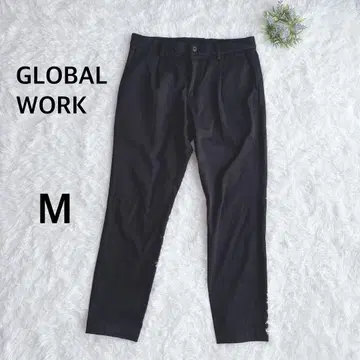 글로벌 워크 턱 팬츠 남성용 블랙 M 심플 모노톤