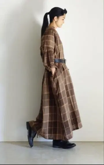 ICHI antiquites 이치 앤티크 린넨 체크 원피스