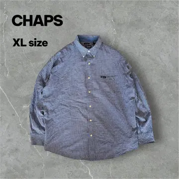 CHAPS 체크 셔츠 BD 네이비 긴팔 USA 구제 의류 XL