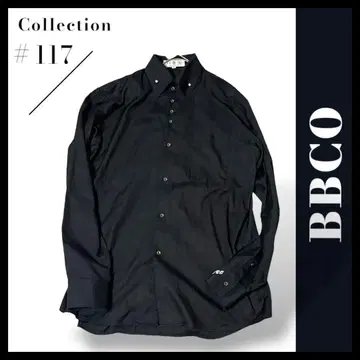 BCO 비비코 버튼 다운 긴팔 셔츠 자수 로고 블랙 3 (XL 사이즈)