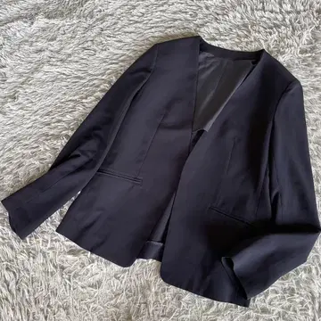 PLST 플라스테 띠어리 노카라 자켓 네이비 오피스 캐주얼