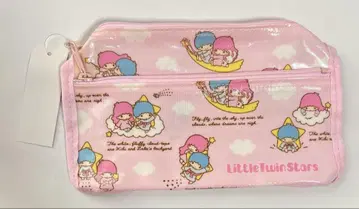 새상품 산리오 키키라라 펜 파우치 케이스 비닐 더블 지퍼 토끼