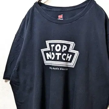 헤인즈 탑 노치 로고 티셔츠 블랙 검정 XL 구제 의류